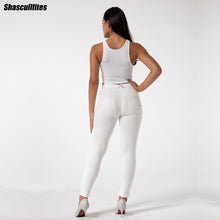 Load image into Gallery viewer, Shascullfites Melody Tailored Sport Women Fitness Yoga Pants Workout Running Activewear Bum lift High Elastic Gym Leggings White Trousers
