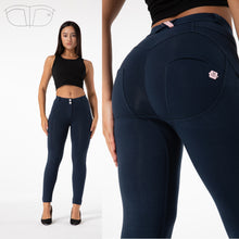 Load image into Gallery viewer, Shascullfites Melody Tailored Dark Blue Waterproof Leggings Booty Lift Women's Pants Vintage Elastic Cotton Women's Sports Pants
