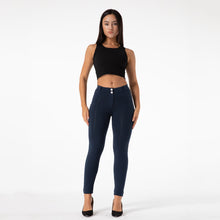 Load image into Gallery viewer, Shascullfites Melody Tailored Dark Blue Waterproof Leggings Booty Lift Women's Pants Vintage Elastic Cotton Women's Sports Pants
