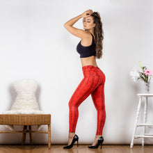 Load image into Gallery viewer, Shascullfites Melody Tailored Red Snake Printed Leggings Push Up Elasticity Leggings Sexy Scrunch Leggings Sport Fitness Tights Woman
