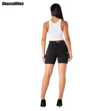 Load image into Gallery viewer, Shascullfites Melody Tailored Gym And Shaping Stretch Athletic Workout Active Fitness Shorts Denim Running Sports Yoga Shorts
