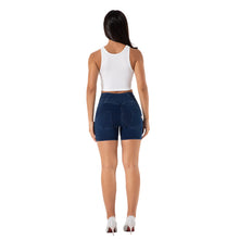 Load image into Gallery viewer, Shascullfites Melody Tailored High Waisted Denim Workout Shorts Women Stretchy Athletic Shorts Soft Women Fitness Yoga Biker Shorts
