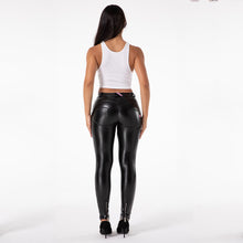 Load image into Gallery viewer, Shascullfites Tailored Black PU Leather Pants Women Skinny Push Up Leggings Elastic Trousers Zipper Deco Cuffs Biker Pants Streetwear
