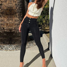 Load image into Gallery viewer, Shascullfites Melody Tailored Black Women's Jeans High Waist Jeans Button Style Jeans Streetwear Jeggings Bum Lift Pants Denim Trousers
