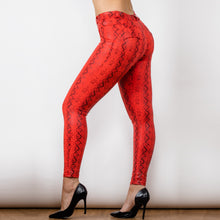Load image into Gallery viewer, Shascullfites Melody Tailored Red Snake Printed Leggings Push Up Elasticity Leggings Sexy Scrunch Leggings Sport Fitness Tights Woman
