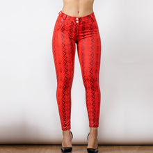 Load image into Gallery viewer, Shascullfites Melody Tailored Red Snake Printed Leggings Push Up Elasticity Leggings Sexy Scrunch Leggings Sport Fitness Tights Woman
