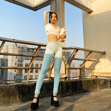Load image into Gallery viewer, Shascullfites Melody Tailored Women's Pants Straight Female Trousers Streetwear Vintage Velvet Casual High Waist Light Green Chenille Slim Trousers Sports Pants for Women
