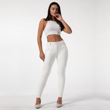 Load image into Gallery viewer, Shascullfites Melody Tailored Warm Women Leather Leggings Solid Slim Fit Gym And Shaping Tights Women Ankle Length White Push Up Leggings
