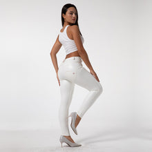 Load image into Gallery viewer, Shascullfites Melody Tailored Warm Women Leather Leggings Solid Slim Fit Gym And Shaping Tights Women Ankle Length White Push Up Leggings
