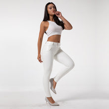 Load image into Gallery viewer, Shascullfites Melody Tailored Warm Women Leather Leggings Solid Slim Fit Gym And Shaping Tights Women Ankle Length White Push Up Leggings
