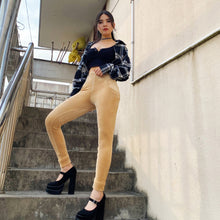 Load image into Gallery viewer, Shascullfites Melody Tailored Women Velvet Pants High Waist Khaki Chenille Pants Stretchy Business Casual Butt Lift Jeans Jeggings Winter Pants
