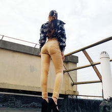Load image into Gallery viewer, Shascullfites Melody Tailored Women Velvet Pants High Waist Khaki Chenille Pants Stretchy Business Casual Butt Lift Jeans Jeggings Winter Pants
